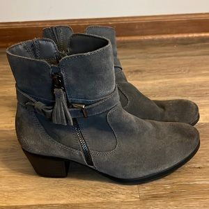 Gray Leather Ankle Booties, size 10